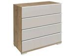 Venda Kommode , Champagner, Eiche Bianco , Metall , 4 Schubladen , 75x82x42 cm , Goldenes M, Made in Germany , Typenauswahl, Beimöbel erhältlich, stehend , Kleinmöbel, Kommoden, Kommoden