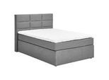 Carryhome Boxspringbett , Grau , Textil , H3 , 5-Zonen , Höhe ca. 18 cm , 140x200 cm , Topper durchgehend, in verschiedenen Größen erhältlich, Partnermatratze mit durchgehendem Bezug, Matratze in verschiedenen Härtegraden erhältlich , Schlafzimmer, Betten, Boxspringbetten