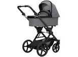 Hartan Kinderwagenset , Grau , Textil , 3-teilig , 58x116x96 cm , Grüner Punkt, EN 1888, UV 50+, AZO-frei, Made in Germany, Made in EU, Made in Europe , Feststellbremse, Fußstütze abklappbar, Federung, kugelgelagerte Räder, Verdeckung abnehmbar, 5-Punkte-Gurt, für Babyschale geeignet, Griff in Lederoptik, Sitz umsetzbar, Reflektorstreifen, abnehmbarer Schutzbügel,5-Punkt-Gurt, Gurtschoner, Schutzb