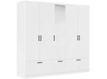 Boxxx Kleiderschrank , Weiß , Metall , 6 Fächer , 3 Schubladen , 226x210x54 cm , Blauer Engel, Goldenes M, Made in Germany , in verschiedenen Größen erhältlich, in verschiedenen Holzdekoren erhältlich , Schlafzimmer, Komplette Schlafzimmer und Serien, Schlafzimmerserien
