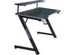 Minecraft Gamingtisch , Schwarz , Metall, Holzwerkstoff , Z-Form , 60x89.5x120 cm , Getränkehalter, Headsethalter , Büromöbel, Schreibtische, Schreibtische