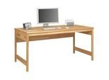 Linea Natura Schreibtisch , Erlefarben , Holz , Erle , vollmassiv , rechteckig , eckig , 65x75x125 cm , Holzmöbel, Holztische, Schreibtische Holz, Schreibtische Holz