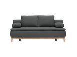 Venda Boxspringsofa , Grau , Textil , Buche , massiv , Füllung: Schaumstoff,Schaumstoff , 202x78x93 cm , Stoffauswahl, Schlafen auf Sitzhöhe , Wohnzimmer, Sofas & Couches, Sofas, Textilsofas