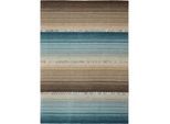 Cazaris Orientteppich , Blau, Grau , Textil , Streifen , rechteckig , 70x140 cm , für Fußbodenheizung geeignet , Teppiche Und Böden, Teppiche, Orientteppiche
