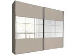 Voleo Schwebetürenschrank , Champagner , Holzwerkstoff , 9 Fächer , 2 Schubladen , 300x236x67 cm , ISO 9001, Goldenes M, Made in Germany , Beimöbel erhältlich, umfangreiches Zubehör erhältlich, in verschiedenen Größen erhältlich, in verschiedenen Holzdekoren erhältlich , Schlafzimmer, Komplette Schlafzimmer und Serien, Schlafzimmerserien