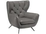 Pure Home Lifestyle Chesterfield-Sessel , Grau , Textil , Uni , 100x106x95 cm , Goldenes M, Dgm , Fußauswahl, Lederauswahl, Stoffauswahl , Wohnzimmer, Sessel, Chesterfield-Sessel
