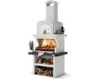 Palazzetti Balos - Kombi-Grillkamin mit Holzbackofen aus Betonstein