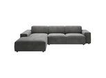 Pure Home Lifestyle Ecksofa , Dunkelgrau , Textil , Ottomane links, L-Form , 300x189 cm , Goldenes M, Made in EU, Oeko-Tex® Standard 100, DGM-Emissionslabel , seitenverkehrt erhältlich, Hocker erhältlich , Wohnzimmer, Sofas & Couches, Wohnlandschaften, Ecksofas