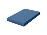 Schlafgut Boxspring-Spannleintuch , Blau , Textil , 180-200x200-220 cm , Grüner Punkt, Textiles Vertrauen - Oeko-Tex®, Hohenstein, AZO-frei, Oeko-Tex® Made IN Green , Rundumgummi, bügelfrei, keine Sondergrößen, weich und anschmiegsam, perfekter Sitz , Heimtextilien, Bettwäsche & Leintücher, Leintücher, Spannleintücher Boxspringbett