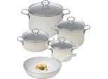 Riess Kochtopfset , Champagner , Metall , 5-teilig , 16 cm,20 cm , 2 l,4 l,6.5 l,2 l , Kochgeschirr, Töpfe, Topfsets