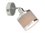 Novel Strahler , Grau, Chromfarben , Metall, Kunststoff, Textil , Uni , rund , 10x16.4x15.3 cm , RoHS , verstellbare Spotlights , Lampen & Leuchten, Innenbeleuchtung, Spots & Strahler, Deckenspots