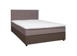 Carryhome Boxbett , Grau, Hellbraun , Textil , H2 , Höhe ca. 19 cm , 120x200 cm , gepolstertes Kopfteil, Stoffauswahl, Topper durchgehend, in verschiedenen Größen erhältlich , Schlafzimmer, Betten, Boxspringbetten