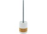 Sadena Wc-Bürstengarnitur , Braun, Weiß , Metall , Kork , 9.5x39x9.5 cm , Bürstenkopf austauschbar , Badezimmer, Wc Ausstattung, Wc-bürsten