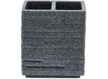 Sadena Zahnputzbecher , Grau , Kunststoff , 10.1x11.5x6.3 cm , Badaccessoires, Zahnputzbecher