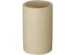 Sadena Zahnputzbecher , Beige , Kunststoff , Holz , 6.5x11.3x6.5 cm , Badaccessoires, Zahnputzbecher