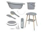 Bebe Jou Babybadeset , Grau , Kunststoff , 7-teilig , 79.5x40x46 cm , Pflegen, Baden, Babybadewannen