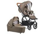 Gesslein Kinderwagenset , Weiß, Olivgrün, Cognac , Textil , 4-teilig , 57x129x100 cm , EN 1888, UV 50+, Made in Germany , Feststellbremse, Federung, kugelgelagerte Räder, für Babyschale geeignet, Griff in Lederoptik, Reflektorstreifen,5-Punkt-Gurt, Gurtschoner, Schutzbügel abnehmbar, Verdeck abnehmbar, Sichtfenster, Sitz umsetzbar,Matratze, zusammenklappbar, Bezug abnehmbar und waschbar , Baby On