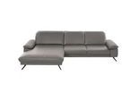 Dieter Knoll Ecksofa , Grau , Leder , Echtleder , Longlife-Leder, Semi-Anilinleder , Uni , Ottomane links, L-Form , 328x193 cm , Goldenes M , Fußauswahl, Lederauswahl, planbar, seitenverkehrt erhältlich, Hocker erhältlich, Rückenfutter, individuell planbar , Wohnzimmer, Sofas & Couches, Wohnlandschaften, Ecksofas