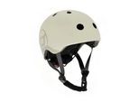 Scoot and Ride Kinderhelm , Hellgrau , Kunststoff, Textil , Gr. S-M , RoHS , Magnetverschluss, mit LED-Licht, Kinnpolster , Freizeit & Co, Sport & Fitness, Fahrräder, Kinderhelme