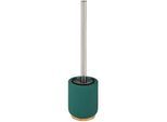 Sadena Wc-Bürstengarnitur , Dunkelgrün , Metall , 10.2x40x10.2 cm , Bürstenkopf austauschbar , Badezimmer, Wc Ausstattung, Wc-bürsten