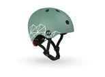Scoot and Ride Kinderhelm , Grün , Kunststoff, Textil , Gr. Xxs-S , RoHS , Magnetverschluss, mit LED-Licht, Kinnpolster , Freizeit & Co, Sport & Fitness, Fahrräder, Kinderhelme
