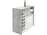Mid.you Bartisch , Weiß, Chromfarben, Hellgrau , Metall, Holzwerkstoff , rechteckig , Sockel , 48x100x110 cm , Stauraum , Esszimmer, Esstische, Stehtische