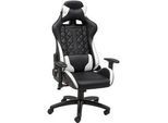 Xora Gamingstuhl , Schwarz, Weiß , Metall, Kunststoff, Textil , Drehkreuz , 70x129-138x59 cm , Büromöbel, Bürostühle, Gaming-Sessel