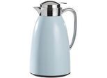 Homeware Profession. Isolierkanne , Blau, Edelstahlfarben , Metall, Kunststoff, Glas , Uni , 1 l , Lfgb , Tragegriff, Ausgießer, lebensmittelecht, Vakuum, abnehmbarer Deckel, hält warm, hält kalt, Einhandbedienung, Ausgießen per Knopfdruck, hitzebeständig , Geschirr, Kannen & Karaffen, Thermosflaschen