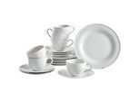Seltmann Weiden Kaffeeservice , Weiß , Keramik , 18-teilig , Uni , 260 ml,260 ml , 24x18.1x43 cm , Geschirr, Geschirrsets, Kaffeeservice