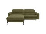 Dieter Knoll Ecksofa , Olivgrün , Textil , Ottomane links, L-Form , 252x191 cm , Goldenes M , Typenauswahl, Fußauswahl, Stoffauswahl, Armteilvarianten, Sitzqualitäten, seitenverkehrt erhältlich, Hocker erhältlich, Rücken echt, Armteil links, Armteil rechts , Wohnzimmer, Sofas & Couches, Wohnlandschaften, Ecksofas