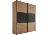 Moderano Schwebetürenschrank , Anthrazit, Eiche Artisan , Metall , 4 Fächer , 2 Schubladen , 200x222x68 cm , Goldenes M, BQ - Bündnis für Qualität, Made in Germany , Typenauswahl, Beimöbel erhältlich, umfangreiches Zubehör erhältlich, in verschiedenen Größen erhältlich, in verschiedenen Holzdekoren erhältlich , Schlafzimmer, Komplette Schlafzimmer und Serien, Schlafzimmerserien