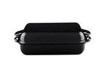 Riess Bräter , Schwarz , Metall , rechteckig , 26x13.3x37 cm , backofengeeignet,hitzebeständige Griffe, backofengeeignet, kratzfest , Kochgeschirr, Töpfe, Bräter