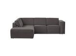 Mid.you Ecksofa , Dunkelgrau , Textil , Ottomane links, L-Form , 275x220 cm , Typenauswahl, seitenverkehrt erhältlich, Hocker erhältlich, Rücken echt , Wohnzimmer, Sofas & Couches, Wohnlandschaften, Ecksofas