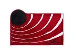 Grund Badteppich , Rot , Textil , Wellen , rechteckig , 70x120 cm , Oeko-Tex® Standard 100, Made in Europe , rutschfest , Heimtextilien, Badtextilien, Badematten