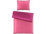 Novel Wendebettwäsche , Pink, Beere , Textil , 140x200 cm , Oeko-Tex® Standard 100 , edel glänzend , Heimtextilien, Bettwäsche & Leintücher, Bettwäsche, Wendebettwäsche