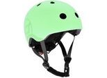 Scoot and Ride Kinderhelm , Grün , Kunststoff, Textil , Gr. S-M , RoHS , Magnetverschluss, sehr leicht, stabil, mit LED-Licht, Kinnpolster , Freizeit & Co, Sport & Fitness, Fahrräder, Kinderhelme