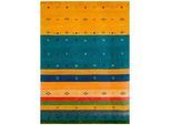 Cazaris Orientteppich , Multicolor, Goldfarben , Textil , Streifen , rechteckig , 250x300 cm , Care & Fair, AZO-frei, Handmade in India , für Fußbodenheizung geeignet, in verschiedenen Größen erhältlich, leicht zusammenrollbar , Teppiche Und Böden, Teppiche, Orientteppiche
