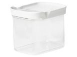 Emsa Frischhaltedose , Weiß , Glas , 1,0 l , rechteckig , 9.9x11.9x16.0 cm , lebensmittelecht, luftdichter Verschluss, auslaufsicher, mikrowellengeeignet, stapelbar , Küchenzubehör, Vorratsbehälter, Frischhaltedosen