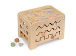 Musterkind Motorikspiel , Naturfarben , Holz, Textil , 32x32x42 cm , EN 71, Ce , Spielzeug, Holzspielzeug