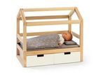 Musterkind Puppenbett , Naturfarben, Weiß , Holz, Textil, Holzwerkstoff , 31x50x55 cm , CE, EN 71 , Spielzeug, Puppen & Puppenzubehör, Puppenhäuser