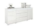P & B Sideboard , Weiß Hochglanz , Holzwerkstoff , 2 Fächer , 3 Schubladen , 150x67.9x39.5 cm , Fsc , stehend, Beleuchtung , Kleinmöbel, Kommoden, Sideboards