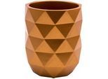 Xxxl Zahnputzbecher , Kupferfarben , Kunststoff , Graphik , 7.5x9.5x7.5 cm , Badaccessoires, Zahnputzbecher