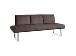 Dieter Knoll Sitzbank , Chromfarben, Dunkelbraun , Metall, Textil , 209x92x78 cm , Emas, Dgm , Fußauswahl, Lederauswahl, Stoffauswahl, Typenauswahl, mit Rückenlehne, in verschiedenen Größen erhältlich , Esszimmer, Bänke, Sitzbänke, Sitzbänke mit Lehne