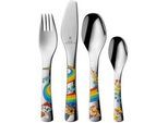 WMF Kinderbesteck , Multicolor, Silberfarben , Metall , 4-teilig , rostfrei , Füttern, Kindergeschirr & Kinderbesteck
