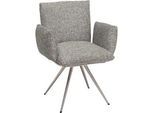 Venjakob Armlehnstuhl , Grau, Edelstahlfarben , Metall, Textil , rund , 72x90x65 cm , Goldenes M, Made in Germany, Dgm , Lederauswahl, Stoffauswahl , Esszimmer, Esszimmerserien