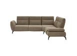 Moderano Ecksofa , Creme, Graubraun , Textil , Ottomane rechts, L-Form , 290x223 cm , erweiterbar, Typenauswahl, Lederauswahl, Stoffauswahl, Armteilvarianten, individuell planbar, Armteil links, Armteil rechts , Wohnzimmer, Sofas & Couches, Wohnlandschaften, Ecksofas
