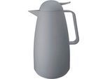Homeware Profession. Isolierkanne , Hellgrau , Kunststoff, Glas , 1 l , Lfgb , Tragegriff, Ausgießer, lebensmittelecht, Vakuum, abnehmbarer Deckel, hält warm, hält kalt, Einhandbedienung, Ausgießen per Knopfdruck, hitzebeständig , Geschirr, Kannen & Karaffen, Thermosflaschen