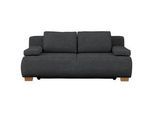 Venda Boxspringsofa , Dunkelgrau , Textil , Eiche , Uni , Füllung: Schaumstoff , 205x93x108 cm , Fußauswahl, Stoffauswahl, Schlafen auf Sitzhöhe, Rücken echt , Wohnzimmer, Sofas & Couches, Sofas, Textilsofas