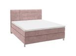 Voleo Boxspringbett , Altrosa , Textil , H2 + H3 , 7-Zonen , Höhe ca. 18 cm , 200x200 cm , Über- und Sondergrößen erhältlich, gepolstertes Kopfteil, Stoffauswahl, Topper durchgehend, in verschiedenen Größen erhältlich, Partnermatratze mit durchgehendem Bezug, Matratze in verschiedenen Härtegraden erhältlich, Matratzenauswahl, Kopfteilauswahl , Schlafzimmer, Betten, Boxspringbetten