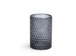 Sadena Zahnputzbecher , Grau, Transparent , Glas , 7.3x10.3x7.3 cm , Badaccessoires, Zahnputzbecher